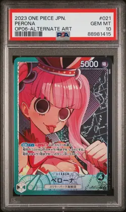 PSA 10 One Piece TCG Perona OP06-021 Alternate Art Wings of The Captain Japanese - Image 1