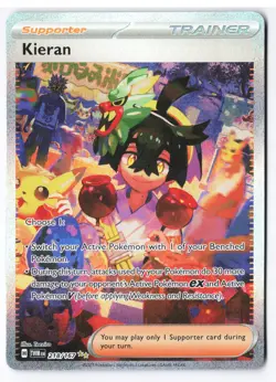 Kieran 218/167 - Pokemon Twilight Masquerade Special Illustration Rare SIR NM - Image 1