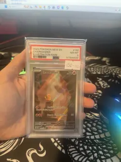 Pokemon Charmander 151 TCG Scarlet Violet Holo Illustration Card 168/165 PSA 8 - Image 1