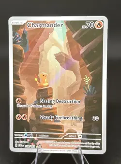 Pokemon Charmander TCG Scarlet & Violet 151 Holo IR Full Art Card 168/165 - Image 1
