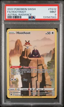 2022 POKEMON SWORD & SHIELD ASTRAL RADIANCE #TG12 FULL ART/HOOTHOOT PSA 9 - Image 1