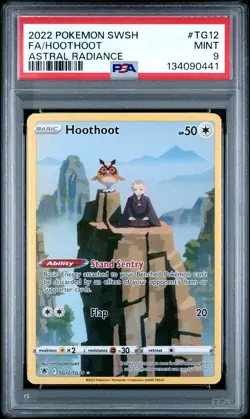 2022 POKEMON SWORD & SHIELD ASTRAL RADIANCE #TG12 FULL ART/HOOTHOOT PSA 9 - Image 1