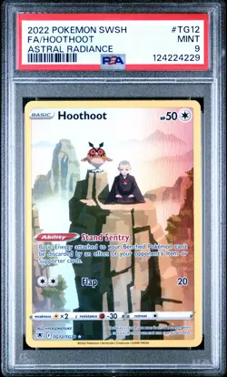 2022 POKEMON SWORD & SHIELD ASTRAL RADIANCE #TG12 FULL ART/HOOTHOOT PSA 9 - Image 1