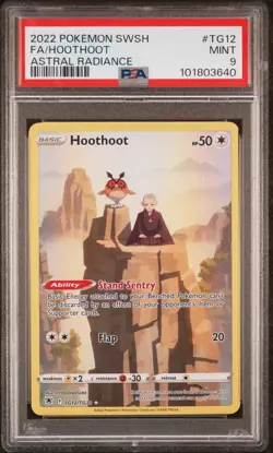 2022 POKEMON SWORD & SHIELD ASTRAL RADIANCE #TG12 FULL ART/HOOTHOOT PSA 9 - Image 1