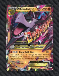 MEGA M AERODACTYL EX XY98 HOLO XY BLACK STAR PROMO POKEMON CARD NM - Image 1
