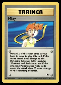 MISTY - 102/132 Rare Gym Heroes Pokemon LP - Image 1