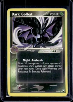 2004 Pokemon EX Team Rocket Returns Dark Golbat #34/109 - Image 1