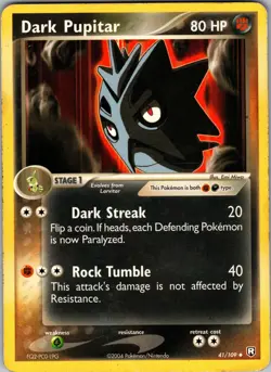 Dark Pupitar - 041/109 Team Rocket Returns Uncommon HP Pokemon 41/109 Normal - Image 1