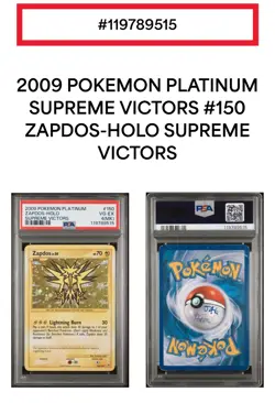 PSA Graded 4(MK) 2009 Pokemon Card Platinum Zapdos Holo Supreme Victors 150/147 - Image 3