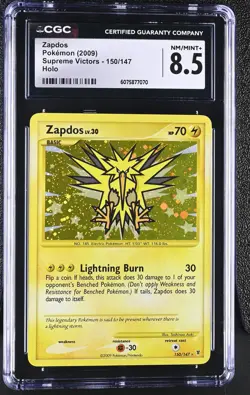 CGC 8.5 Zapdos 2009 Supreme Victors 150/147 Holo Pokemon Card - Image 1