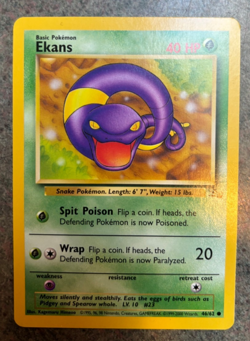 Pokemon Fossil Australian 3rd Print 1999-2000 Ekans 46/62 NM/LP - Image 1