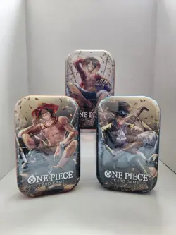 One Piece Tin Pack Set Vol 2 Set of 3 | TS-02 OP-13 | Factory Sealed | Bandai - Image 1
