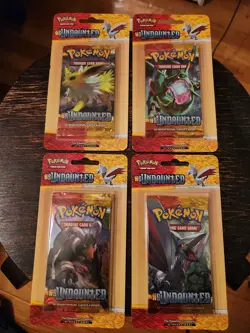 Pokemon Heart Gold Soul Silver Undaunted Sealed Blister 4 Pack Booster - Image 1