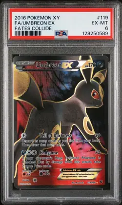 2016 POKEMON XY FATES COLLIDE #119 FULL ART/UMBREON EX PSA 6 - Image 1