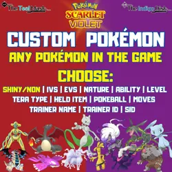 Custom Shiny/Non Shiny Pokemon ✨6IV✨ Build Your Own Pokemon- Scarlet & Violet 45496598211 - Image 1