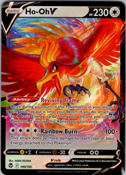 Ho-Oh V 140/195 Full Art Ultra Rare Mint Silver Tempest Pokemon TCG Card - Image 1