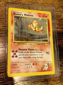 Blaine's Moltres 1/132 Gym Heroes Pokemon Holo Rare - Image 1