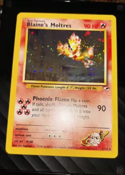 Blaine's Moltres 1/132 Gym Heroes Pokemon Holo Rare - Image 3