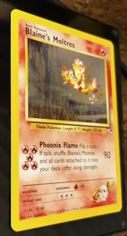 Blaine's Moltres 1/132 Gym Heroes Pokemon Holo Rare - Image 4