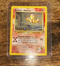 Blaine's Moltres 1/132 Gym Heroes Pokemon Holo Rare - Image 5