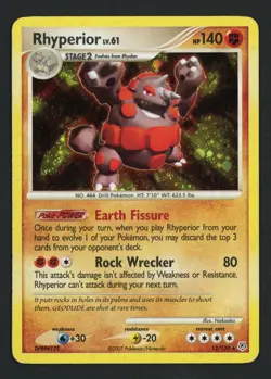 Rhyperior 12/130 Diamond and Pearl Holo Rare Pokemon TCG - Image 1