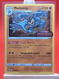 Machamp SWSH243 Lost Origin Holo Prerelease Promo Pokemon Card * New * - Image 1
