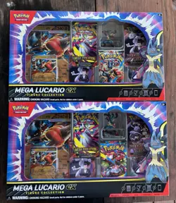 Brand New Pokemon TCG Mega Lucario EX Figure Collection Box Factory Sealed - Image 1