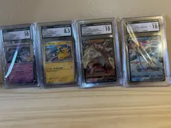 Lot of 4 Graded Pokemon Cards (Three CGC 10's and a CGC 8.5 Pikachu) - Image 1