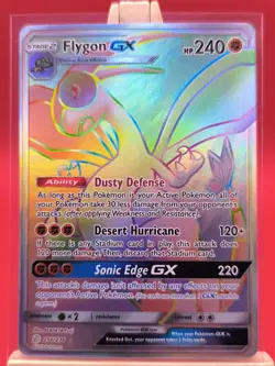 Flygon GX 256/236 Cosmic Eclipse Secret Rainbow Rare Full Art Pokemon Card NEW - Image 1