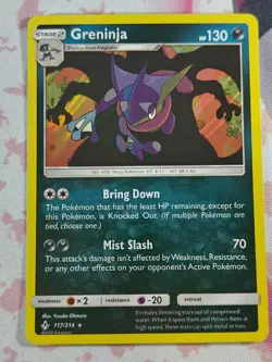 Greninja 117/214 (NM) - Sun & Moon Unbroken Bonds - Holo Rare Pokemon TCG - Image 1