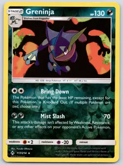 Greninja 117/214 Reverse Holo (NM) - SM Unbroken Bonds - Holo Rare Pokemon TCG - Image 1