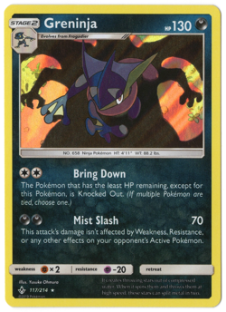 Greninja 117/214 (NM) - Sun & Moon Unbroken Bonds - Holo Rare Pokemon TCG - Image 1