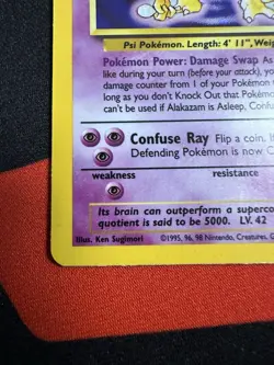 ALAKAZAM | Pokemon TCG 1999 | (BASE SET) Holo Foil Rare Vintage # 1/102 - Image 5