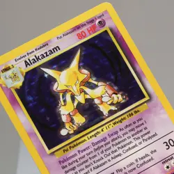 Pokemon TCG - Alakazam 1/102 Base Set Holo Rare WOTC 1999 - LP Indent - Image 1