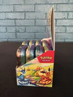 Pokemon Prismatic Evolutions Mini Tin Display Box (8 Tins) New / Factory Sealed - Image 4