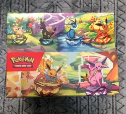 Pokemon Prismatic Evolutions Mini Tin Display 8 Tins Factory Sealed Display Box - Image 1