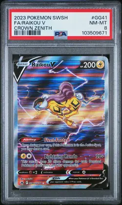 PSA 8 Raikou V GG41 Crown Zenith Galarian Gallery Ultra Rare Pokemon Card - Image 1