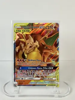 Pokemon Charizard & Braixen GX 22/236 Sm-Cosmic Eclipse Holo Light Played LP - Image 1