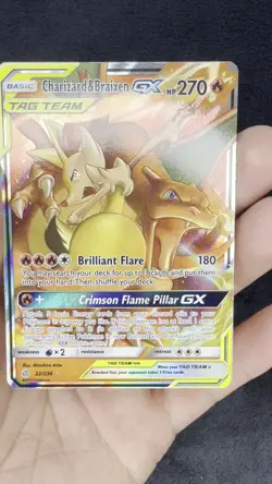 Pokemon Charizard & Braixen GX 22/236 Sm-Cosmic Eclipse Holo Light Played LP - Image 2