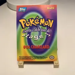 Pokemon Topps 1999 TV Animation Episode Card E6 Charizard #06 Blue Logo Non Holo - Image 2