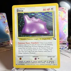 Pokemon TCG Fossil Ditto 3/62 50 HP Holo Rare Unlimited English 1999 - Image 1