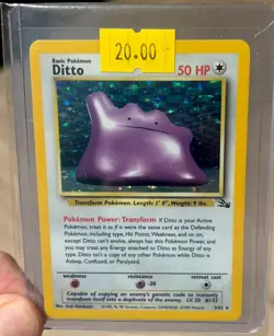Pokemon TCG Rare Holo Card Ditto 3/62 Fossil WOTC 1999 - Image 3