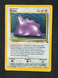 Pokemon TCG Pokemon Fossil Ditto Holo Rare 3/62 LP/NM - Image 1