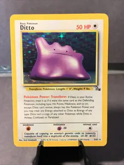Pokemon TCG Ditto #3/62 Holo Rare Fossil Set Unlimited WOTC VTG 1999 - Image 1