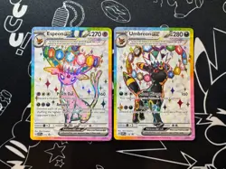 Umbreon 176 & Espeon 175 Pokemon Prismatic Evolutions Figure Collection Promo(2) - Image 1