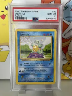 🔹PSA 10 GEM MINT🔹Squirtle 93/130🔸2000 Base Set 2 WOC Pokemon TCG English Card - Image 1