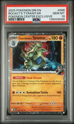 Team Rocket's Tyranitar - 096/182 - Pokemon Center Exclusive - PSA 10 - Image 1