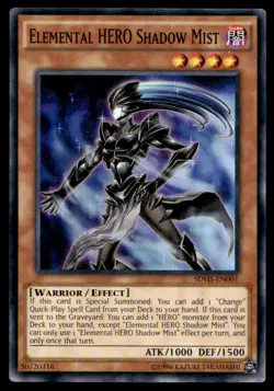 Yu-Gi-Oh TCG HERO Strike #SDHS-EN001 Elemental HERO Shadow Mist SR NM - Image 1