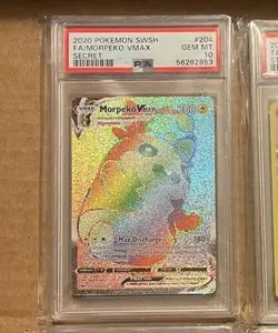 Pokemon TCG Sword & Shield Morpeko VMax Full Art Rainbow Rare (#204/202) PSA -10 - Image 1