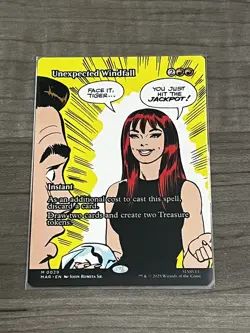 Unexpected Windfall Borderless 0029 MTG Marvel Universe Eternal Mythic - Image 1